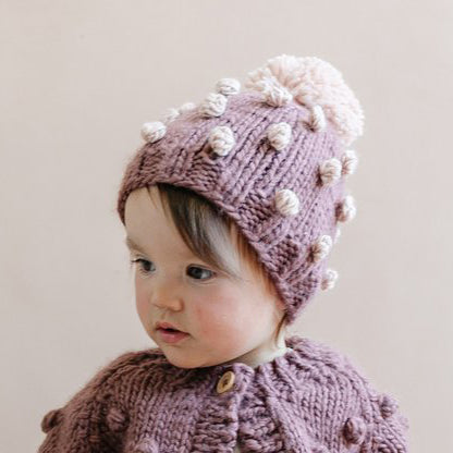 Mauve/Blush Popcorn Knit Hat by The Blueberry Hill  display picture 3